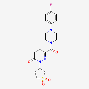 molecular formula C19H23FN4O4S B14953595 2-(1,1-dioxidotetrahydrothiophen-3-yl)-6-{[4-(4-fluorophenyl)piperazin-1-yl]carbonyl}-4,5-dihydropyridazin-3(2H)-one 