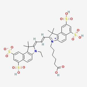 molecular formula C39H42N2O14S4 B1495360 (2Z)-2-[(E)-3-[3-(5-Carboxypentyl)-1,1-dimethyl-6,8-disulfobenzo[e]indol-3-ium-2-yl]prop-2-enylidene]-3-ethyl-1,1-dimethyl-6-sulfobenzo[e]indole-8-sulfonate CAS No. 1284240-77-2