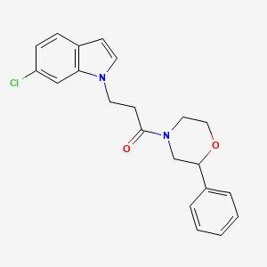 3-(6-chloro-1H-indol-1-yl)-1-(2-phenylmorpholino)-1-propanone