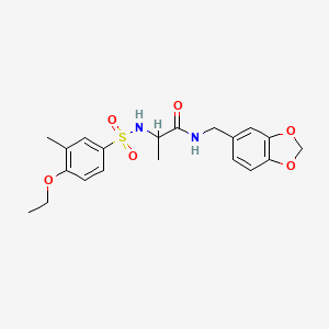 N-(1,3-benzodioxol-5-ylmethyl)-N~2~-[(4-ethoxy-3-methylphenyl)sulfonyl]alaninamide