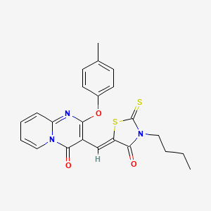 3-[(Z)-(3-butyl-4-oxo-2-thioxo-1,3-thiazolidin-5-ylidene)methyl]-2-(4-methylphenoxy)-4H-pyrido[1,2-a]pyrimidin-4-one