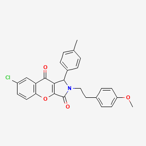 molecular formula C27H22ClNO4 B14953672 7-Chloro-2-[2-(4-methoxyphenyl)ethyl]-1-(4-methylphenyl)-1,2-dihydrochromeno[2,3-c]pyrrole-3,9-dione 