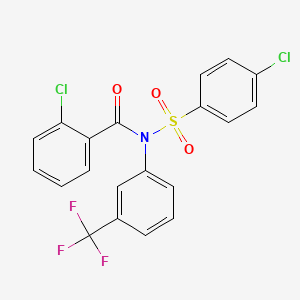 molecular formula C20H12Cl2F3NO3S B14953684 2-chloro-N-[(4-chlorophenyl)sulfonyl]-N-[3-(trifluoromethyl)phenyl]benzamide 