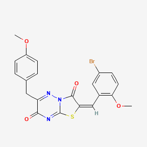 molecular formula C21H16BrN3O4S B14953702 (2E)-2-(5-bromo-2-methoxybenzylidene)-6-(4-methoxybenzyl)-7H-[1,3]thiazolo[3,2-b][1,2,4]triazine-3,7(2H)-dione 