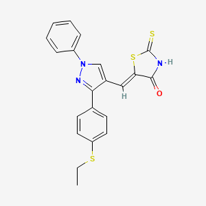 (5Z)-5-({3-[4-(ethylsulfanyl)phenyl]-1-phenyl-1H-pyrazol-4-yl}methylidene)-2-thioxo-1,3-thiazolidin-4-one