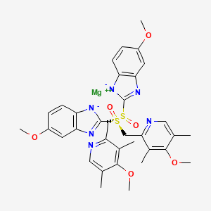 Magnesium;5-methoxy-2-[(S)-(4-methoxy-3,5-dimethylpyridin-2-yl)methylsulfinyl]benzimidazol-1-ide;5-methoxy-2-[(R)-(4-methoxy-3,5-dimethylpyridin-2-yl)methylsulfinyl]benzimidazol-1-ide