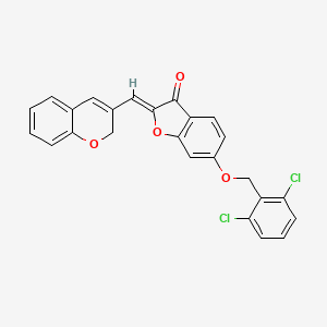 (2Z)-2-(2H-chromen-3-ylmethylidene)-6-[(2,6-dichlorobenzyl)oxy]-1-benzofuran-3(2H)-one