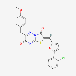 molecular formula C24H16ClN3O4S B14953773 (2Z)-2-{[5-(2-chlorophenyl)furan-2-yl]methylidene}-6-(4-methoxybenzyl)-7H-[1,3]thiazolo[3,2-b][1,2,4]triazine-3,7(2H)-dione 