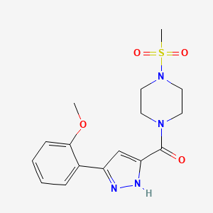 (5-(2-methoxyphenyl)-1H-pyrazol-3-yl)(4-(methylsulfonyl)piperazin-1-yl)methanone