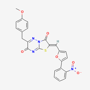 molecular formula C24H16N4O6S B14953816 (2Z)-6-(4-methoxybenzyl)-2-{[5-(2-nitrophenyl)furan-2-yl]methylidene}-7H-[1,3]thiazolo[3,2-b][1,2,4]triazine-3,7(2H)-dione 