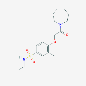 molecular formula C18H28N2O4S B14953829 4-[2-(azepan-1-yl)-2-oxoethoxy]-3-methyl-N-propylbenzenesulfonamide 