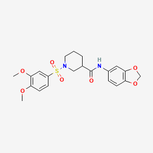 N-(1,3-benzodioxol-5-yl)-1-[(3,4-dimethoxyphenyl)sulfonyl]piperidine-3-carboxamide