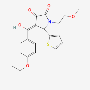 molecular formula C21H23NO5S B14953873 3-hydroxy-1-(2-methoxyethyl)-4-{[4-(propan-2-yloxy)phenyl]carbonyl}-5-(thiophen-2-yl)-1,5-dihydro-2H-pyrrol-2-one 