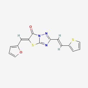 molecular formula C15H9N3O2S2 B14953881 (5Z)-5-(furan-2-ylmethylidene)-2-[(E)-2-(thiophen-2-yl)ethenyl][1,3]thiazolo[3,2-b][1,2,4]triazol-6(5H)-one 