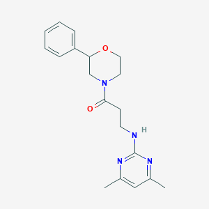 3-[(4,6-Dimethyl-2-pyrimidinyl)amino]-1-(2-phenylmorpholino)-1-propanone