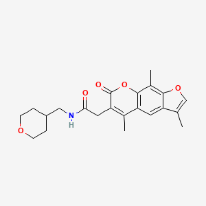 N-(tetrahydro-2H-pyran-4-ylmethyl)-2-(3,5,9-trimethyl-7-oxo-7H-furo[3,2-g]chromen-6-yl)acetamide