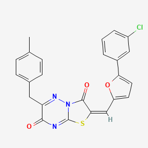 (2E)-2-{[5-(3-chlorophenyl)furan-2-yl]methylidene}-6-(4-methylbenzyl)-7H-[1,3]thiazolo[3,2-b][1,2,4]triazine-3,7(2H)-dione