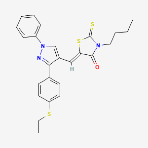 (5Z)-3-butyl-5-({3-[4-(ethylsulfanyl)phenyl]-1-phenyl-1H-pyrazol-4-yl}methylidene)-2-thioxo-1,3-thiazolidin-4-one