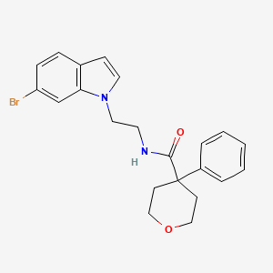 molecular formula C22H23BrN2O2 B14953926 N-[2-(6-bromo-1H-indol-1-yl)ethyl]-4-phenyltetrahydro-2H-pyran-4-carboxamide 