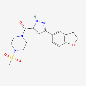 molecular formula C17H20N4O4S B14953945 [5-(2,3-dihydro-1-benzofuran-5-yl)-1H-pyrazol-3-yl][4-(methylsulfonyl)piperazin-1-yl]methanone 