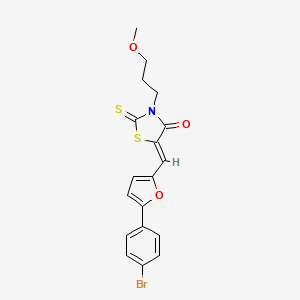 (5Z)-5-{[5-(4-bromophenyl)furan-2-yl]methylidene}-3-(3-methoxypropyl)-2-thioxo-1,3-thiazolidin-4-one