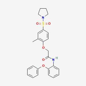 2-[2-methyl-4-(pyrrolidin-1-ylsulfonyl)phenoxy]-N-(2-phenoxyphenyl)acetamide