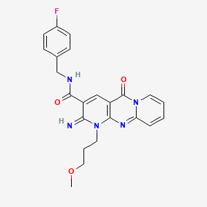 molecular formula C23H22FN5O3 B14953972 N-[(4-fluorophenyl)methyl]-6-imino-7-(3-methoxypropyl)-2-oxo-1,7,9-triazatricyclo[8.4.0.03,8]tetradeca-3(8),4,9,11,13-pentaene-5-carboxamide 