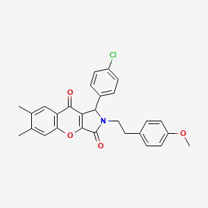 molecular formula C28H24ClNO4 B14953983 1-(4-Chlorophenyl)-2-[2-(4-methoxyphenyl)ethyl]-6,7-dimethyl-1,2-dihydrochromeno[2,3-c]pyrrole-3,9-dione 