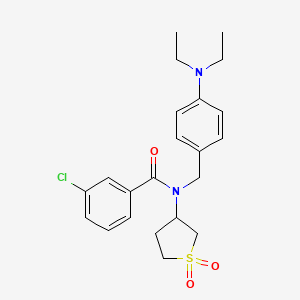 molecular formula C22H27ClN2O3S B14954004 3-chloro-N-[4-(diethylamino)benzyl]-N-(1,1-dioxidotetrahydrothiophen-3-yl)benzamide 