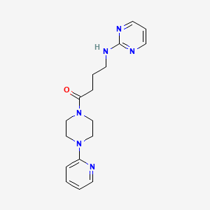 molecular formula C17H22N6O B14954016 1-[4-(2-Pyridyl)piperazino]-4-(2-pyrimidinylamino)-1-butanone 