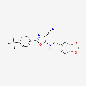 5-[(1,3-Benzodioxol-5-ylmethyl)amino]-2-(4-tert-butylphenyl)-1,3-oxazole-4-carbonitrile