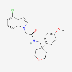 molecular formula C23H25ClN2O3 B14954046 2-(4-chloro-1H-indol-1-yl)-N-{[4-(4-methoxyphenyl)tetrahydro-2H-pyran-4-yl]methyl}acetamide 