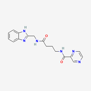 N-{4-[(1H-1,3-benzimidazol-2-ylmethyl)amino]-4-oxobutyl}-2-pyrazinecarboxamide