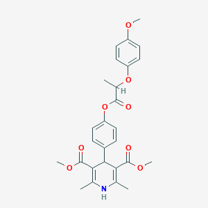 molecular formula C27H29NO8 B14954057 Dimethyl 4-(4-{[2-(4-methoxyphenoxy)propanoyl]oxy}phenyl)-2,6-dimethyl-1,4-dihydropyridine-3,5-dicarboxylate 