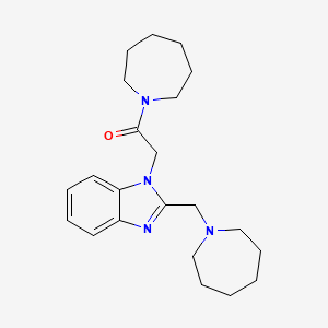 molecular formula C22H32N4O B14954065 1-(azepan-1-yl)-2-[2-(azepan-1-ylmethyl)-1H-benzimidazol-1-yl]ethanone 