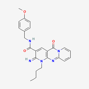 7-butyl-6-imino-N-[(4-methoxyphenyl)methyl]-2-oxo-1,7,9-triazatricyclo[8.4.0.03,8]tetradeca-3(8),4,9,11,13-pentaene-5-carboxamide