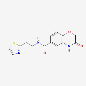 3-oxo-N-[2-(1,3-thiazol-2-yl)ethyl]-3,4-dihydro-2H-1,4-benzoxazine-6-carboxamide