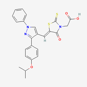 molecular formula C24H21N3O4S2 B14954089 [(5Z)-4-oxo-5-({1-phenyl-3-[4-(propan-2-yloxy)phenyl]-1H-pyrazol-4-yl}methylidene)-2-thioxo-1,3-thiazolidin-3-yl]acetic acid 