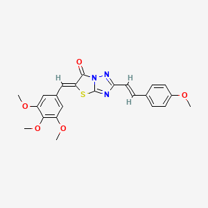 molecular formula C23H21N3O5S B14954090 (5Z)-2-[(E)-2-(4-methoxyphenyl)ethenyl]-5-(3,4,5-trimethoxybenzylidene)[1,3]thiazolo[3,2-b][1,2,4]triazol-6(5H)-one 