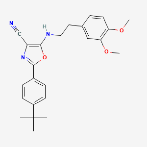 2-(4-Tert-butylphenyl)-5-{[2-(3,4-dimethoxyphenyl)ethyl]amino}-1,3-oxazole-4-carbonitrile