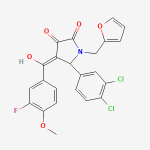 molecular formula C23H16Cl2FNO5 B14954191 5-(3,4-dichlorophenyl)-4-[(3-fluoro-4-methoxyphenyl)carbonyl]-1-(furan-2-ylmethyl)-3-hydroxy-1,5-dihydro-2H-pyrrol-2-one 