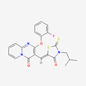 molecular formula C22H18FN3O3S2 B14954206 2-(2-fluorophenoxy)-3-{(Z)-[3-(2-methylpropyl)-4-oxo-2-thioxo-1,3-thiazolidin-5-ylidene]methyl}-4H-pyrido[1,2-a]pyrimidin-4-one 