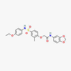 molecular formula C24H24N2O7S B14954216 N-(1,3-benzodioxol-5-yl)-2-{4-[(4-ethoxyphenyl)sulfamoyl]-2-methylphenoxy}acetamide 