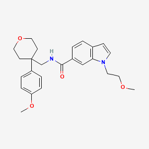 1-(2-methoxyethyl)-N-{[4-(4-methoxyphenyl)tetrahydro-2H-pyran-4-yl]methyl}-1H-indole-6-carboxamide