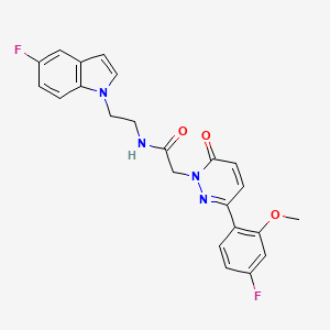 molecular formula C23H20F2N4O3 B14954225 N-[2-(5-fluoro-1H-indol-1-yl)ethyl]-2-[3-(4-fluoro-2-methoxyphenyl)-6-oxopyridazin-1(6H)-yl]acetamide 