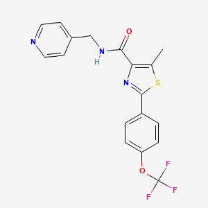 molecular formula C18H14F3N3O2S B14954228 5-methyl-N-(pyridin-4-ylmethyl)-2-[4-(trifluoromethoxy)phenyl]-1,3-thiazole-4-carboxamide 