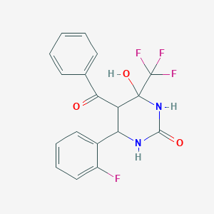 molecular formula C18H14F4N2O3 B14954235 5-Benzoyl-6-(2-fluorophenyl)-4-hydroxy-4-(trifluoromethyl)-1,3-diazinan-2-one 