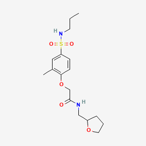 molecular formula C17H26N2O5S B14954245 2-[2-Methyl-4-(propylsulfamoyl)phenoxy]-N-[(oxolan-2-YL)methyl]acetamide 