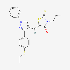 (5Z)-5-({3-[4-(ethylsulfanyl)phenyl]-1-phenyl-1H-pyrazol-4-yl}methylidene)-3-propyl-2-thioxo-1,3-thiazolidin-4-one