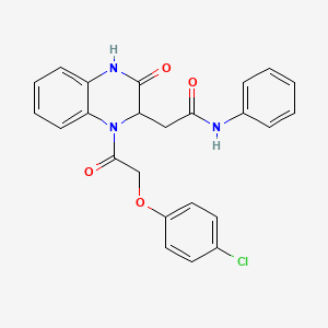 2-{1-[(4-chlorophenoxy)acetyl]-3-oxo-1,2,3,4-tetrahydroquinoxalin-2-yl}-N-phenylacetamide